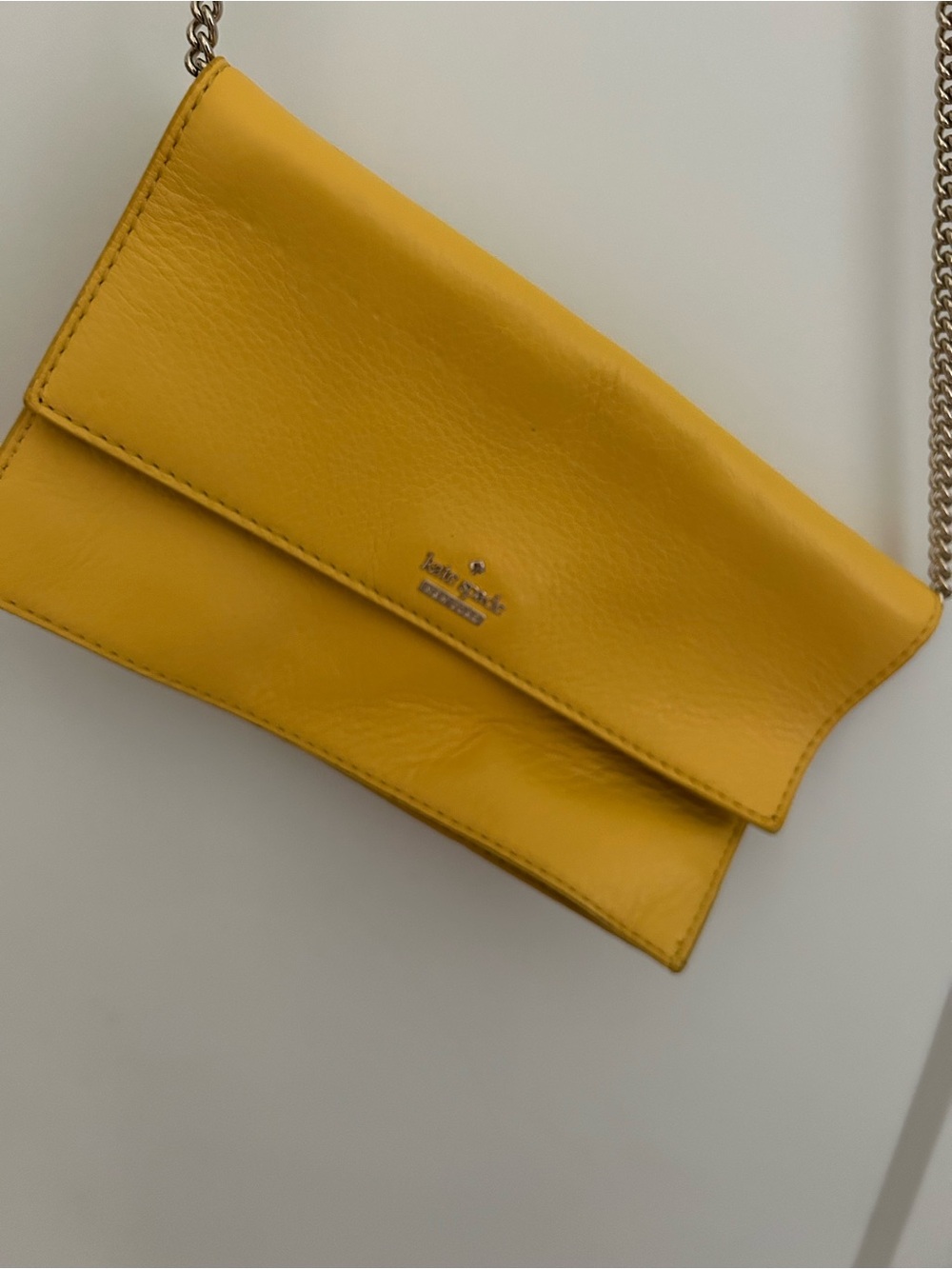 kate spade Yellow Leather Shoulder Bag with Chain Strap